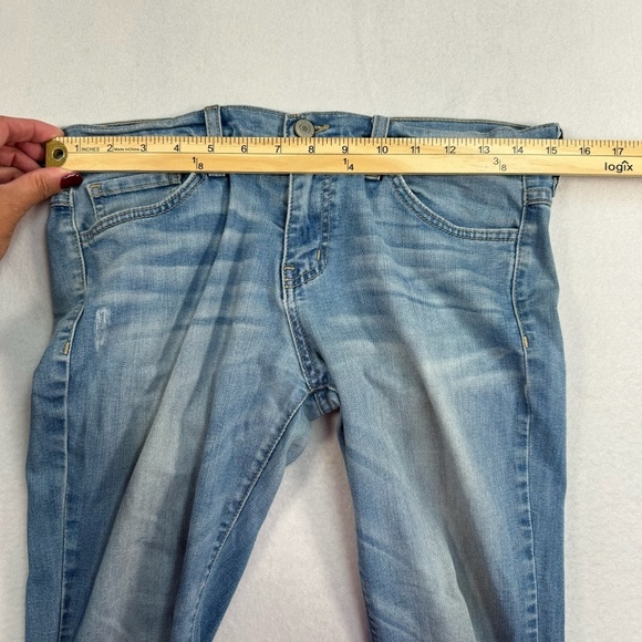Flying Monkey Skinny Jeans Womens Size 26 Light Blue Mid Rise Distressed Stretch - Picture 9 of 14